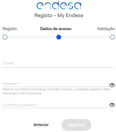 Passo 4 do Registo My Endesa