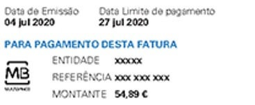 Dados de pagamento da Fatura Endesa