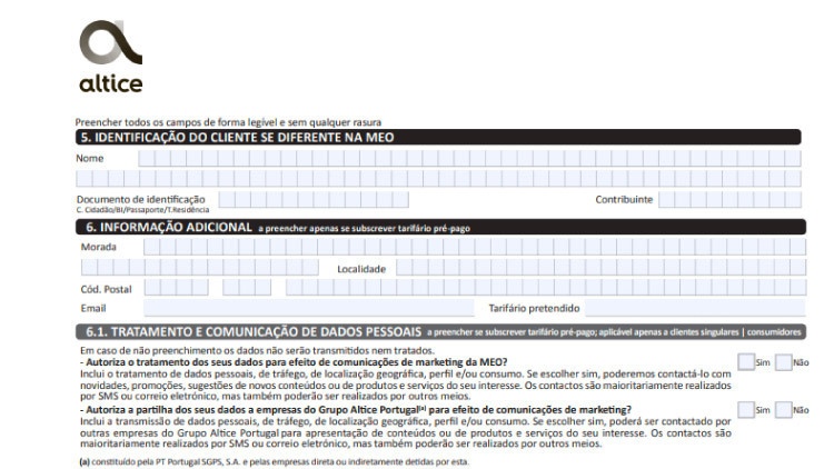 formulario portabilidade meo 3