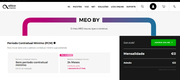 meo by empresas site