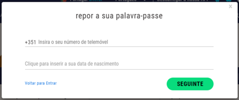 Repor palavra passe Lycamobile